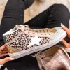 Discount Casual Mode Basket femme léopard montante étoile à lacets - Lolie Beige
