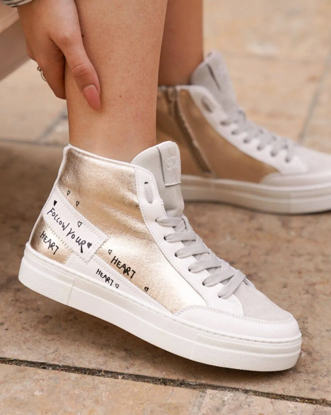 New Casual Mode Basket femme montante dée - Gabrielle Or