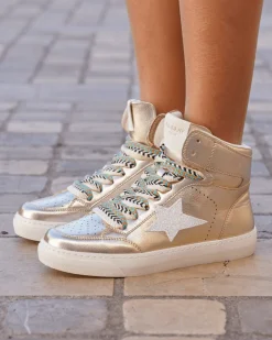 Sale Casual Mode Basket femme montante dée à lacets - Éliane Or
