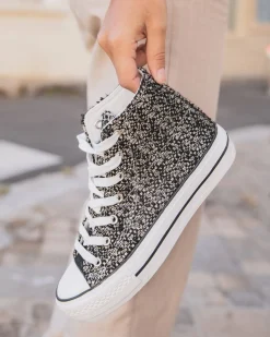 Online Casual Mode Basket femme montante e à lacets - Octavia Noir