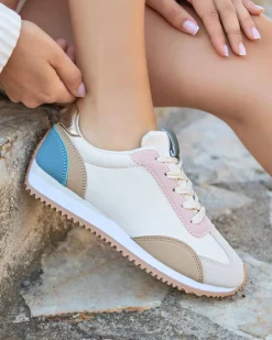 Best Casual Mode Basket femme multicolore à lacets - Laurie Nude