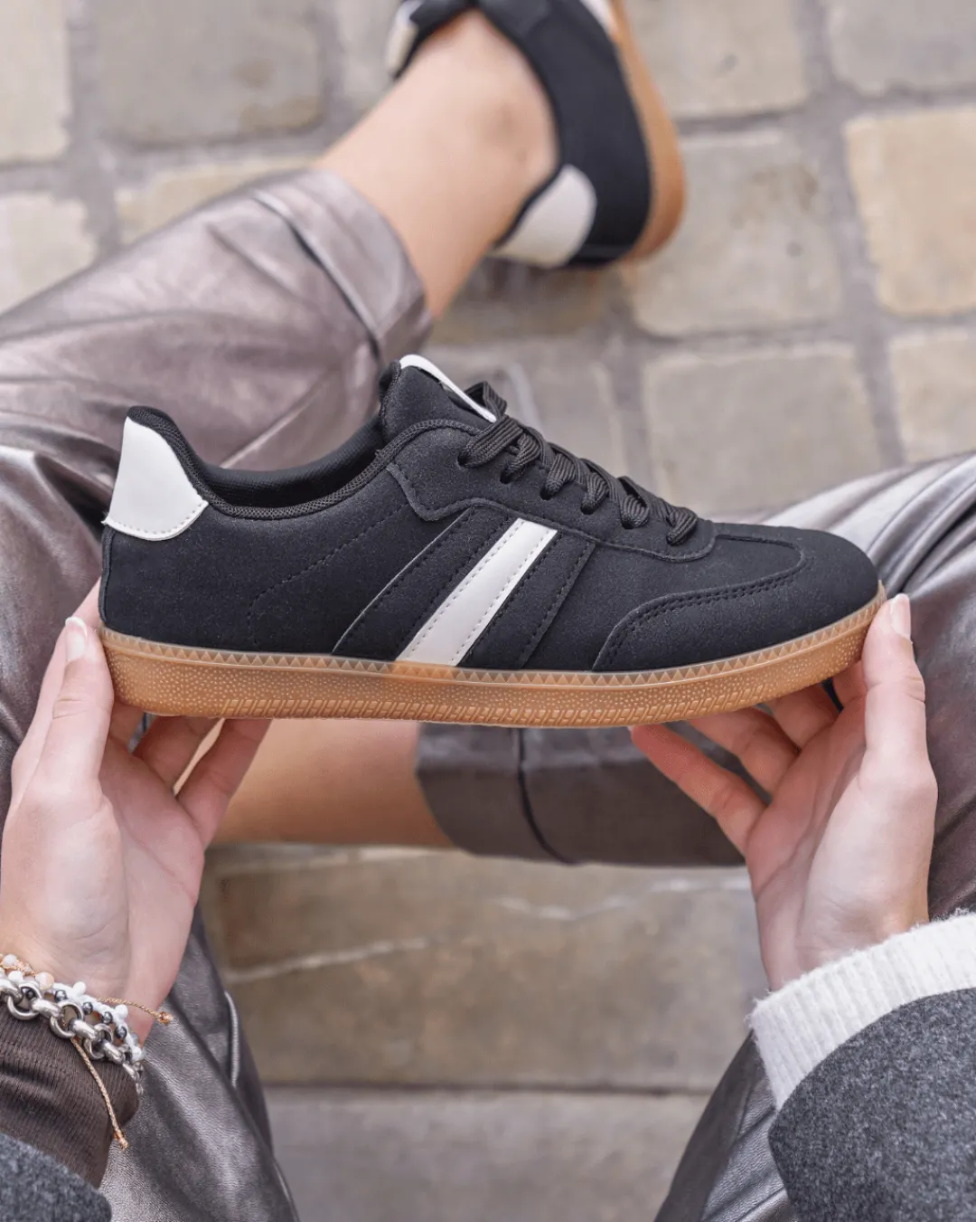 Sale Casual Mode Basket femme e à lacets - Joséphine Noir