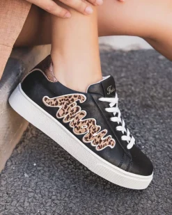 Clearance Casual Mode Basket femme e à lacets - Isabella Noir