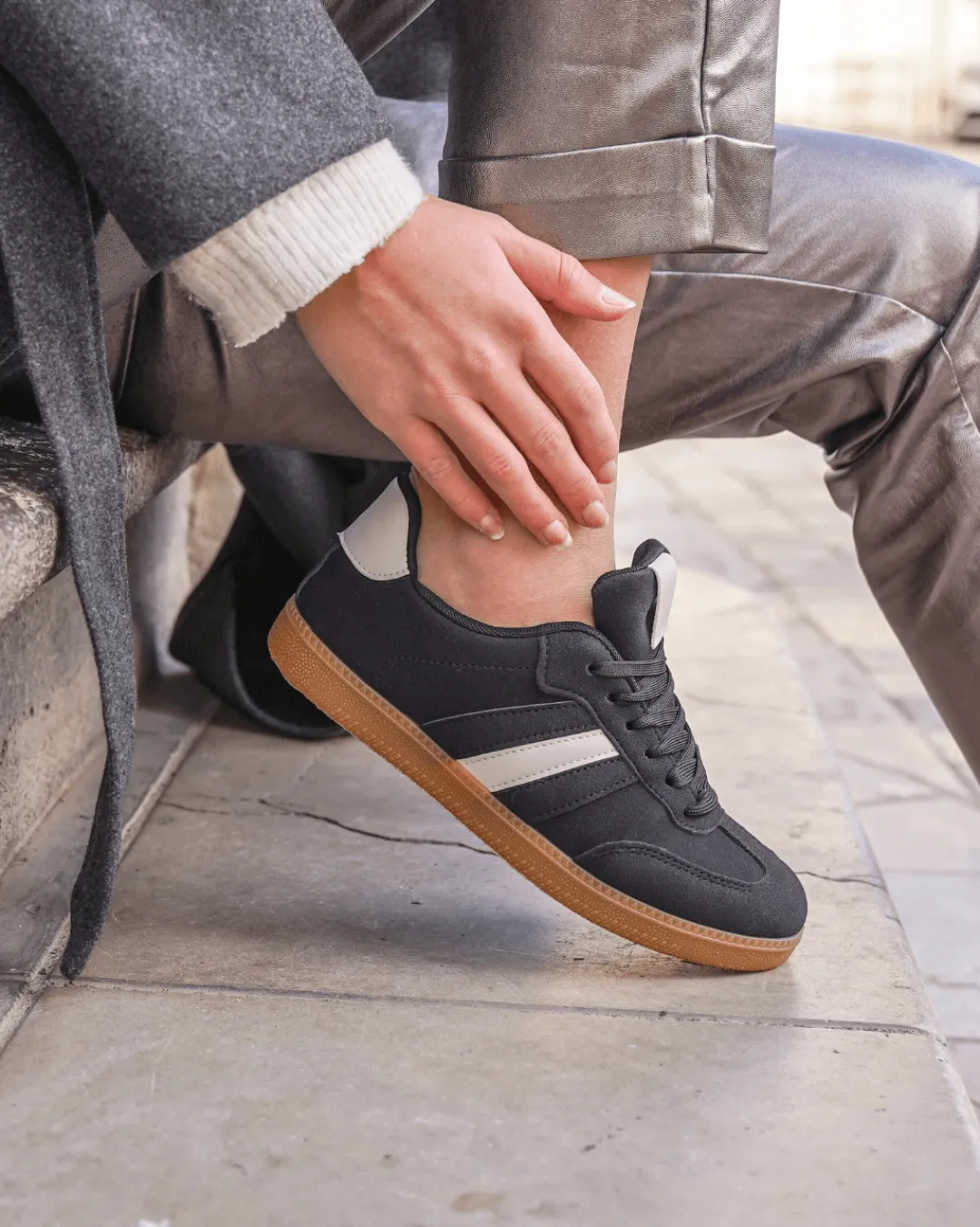 Sale Casual Mode Basket femme e à lacets - Joséphine Noir