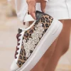 Outlet Casual Mode Basket femme plateforme léopard à lacets - Brenda Leopard