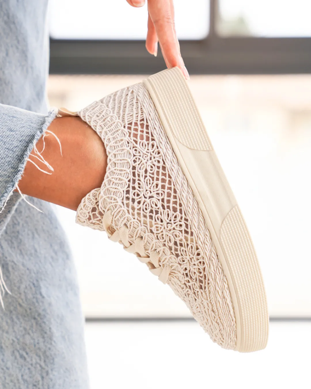 Discount Casual Mode Basket femme printemps à lacets - Étania Beige