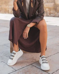 Outlet Casual Mode Basket femme scratch he léopard - CL24 LEO Blanc