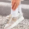 Online Casual Mode Basket femme taupe à lacets - CL75 WHITE Argent