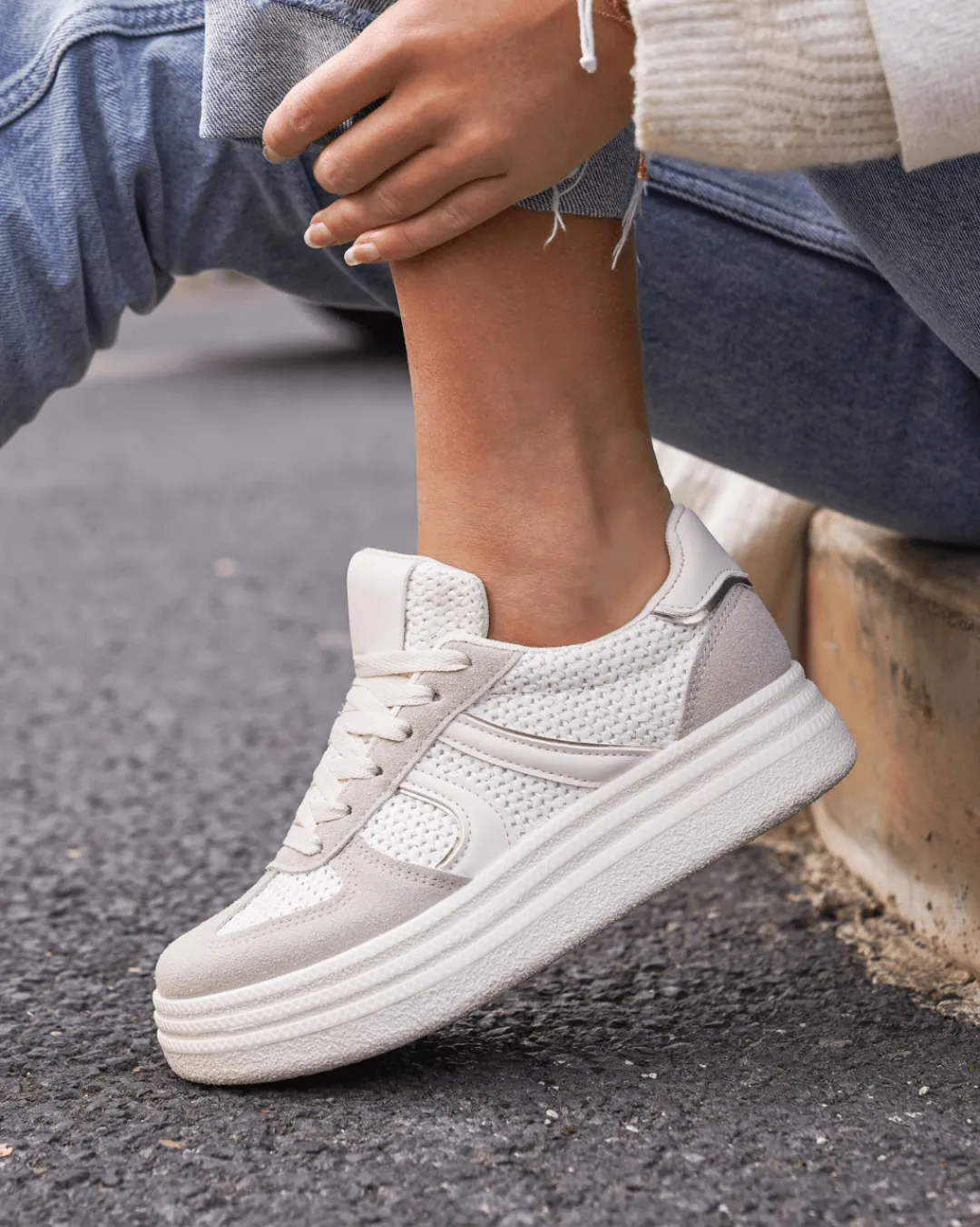 Online Casual Mode Basket femme à lacets - Sophia Taupe