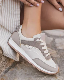 Hot Casual Mode Basket femme à lacets - Deborah Taupe