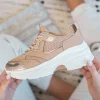 New Casual Mode Basket femme et dorée à lacets - Séréna Taupe