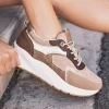 Best Casual Mode Basket femme semelle épaisse à lacets - Éliana Taupe