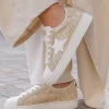 Hot Casual Mode Basket femme étoile à lacets - Alicia Beige