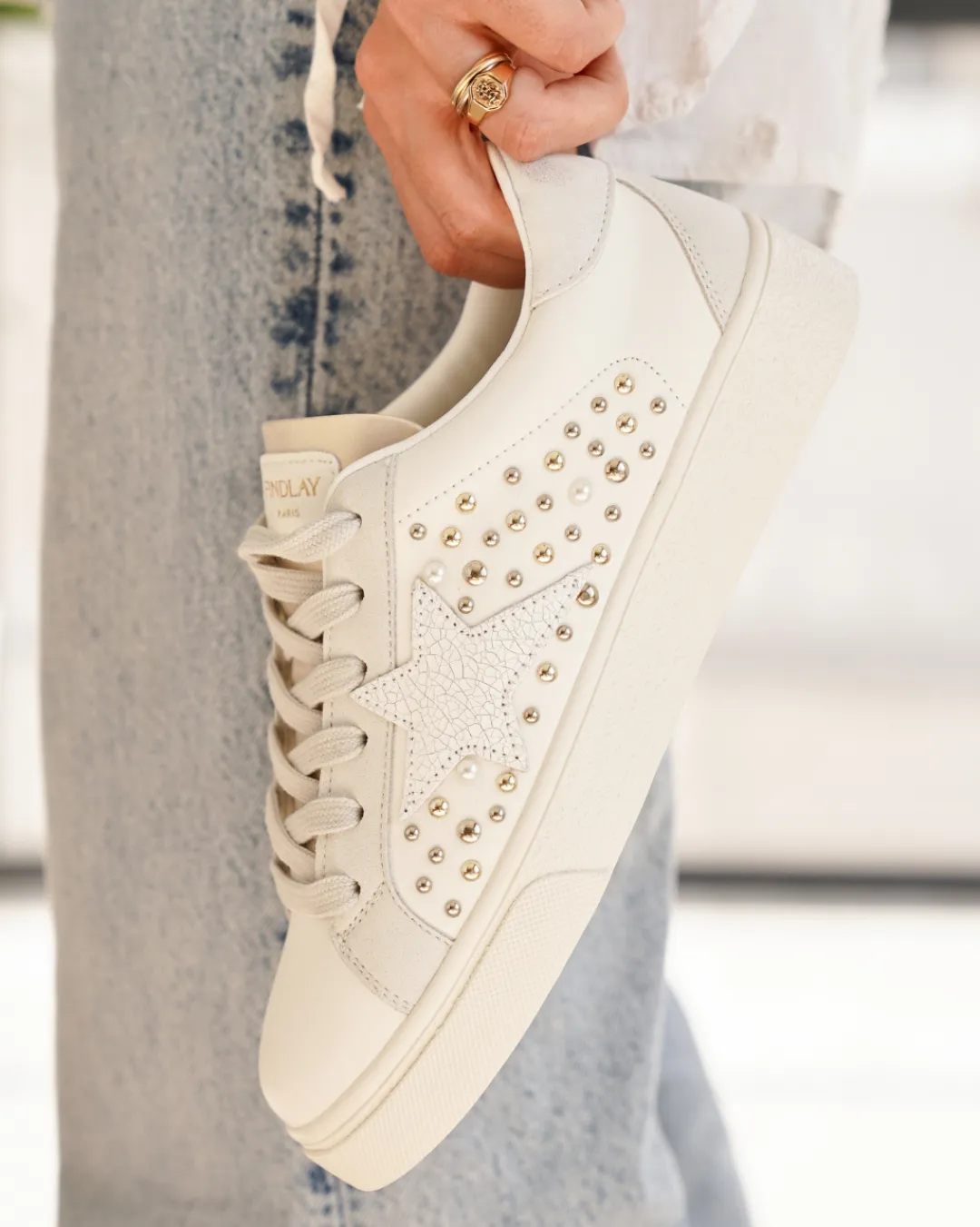 Online Casual Mode Basket femme étoile he à lacets - Orlane Blanc