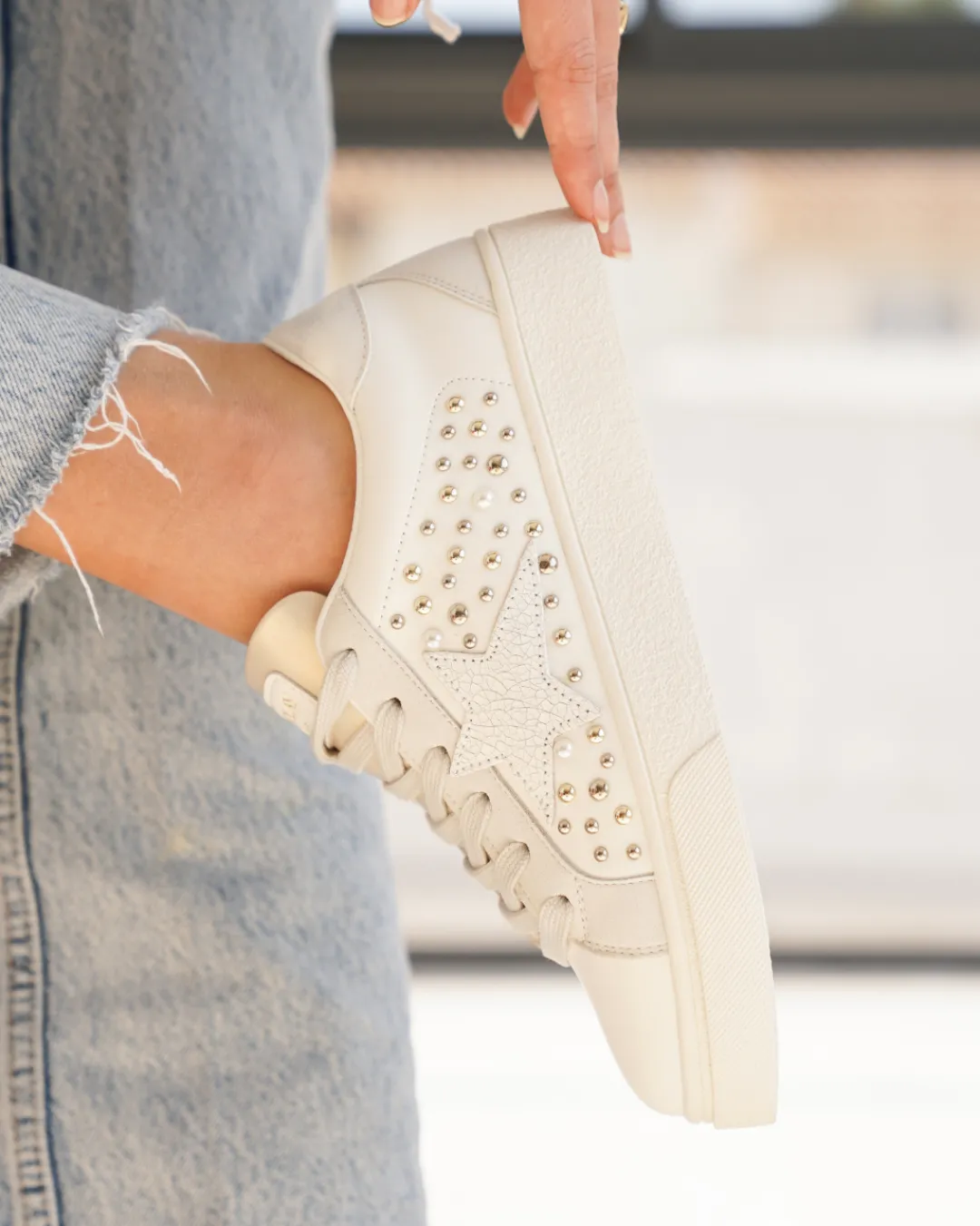 Online Casual Mode Basket femme étoile he à lacets - Orlane Blanc