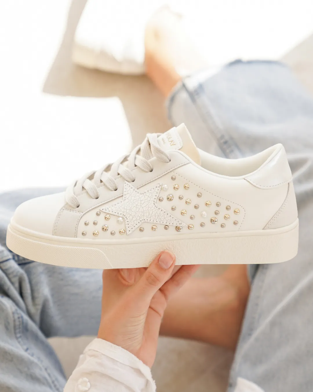 Online Casual Mode Basket femme étoile he à lacets - Orlane Blanc