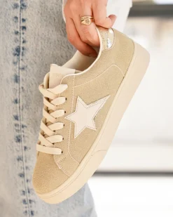 Best Casual Mode Basket femme étoile à lacets - Solange Taupe