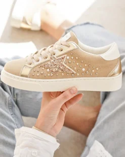 Discount Casual Mode Basket femme étoile à lacets - Orlane Taupe