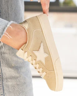 Best Casual Mode Basket femme étoile à lacets - Solange Taupe