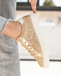 Discount Casual Mode Basket femme étoile à lacets - Orlane Taupe