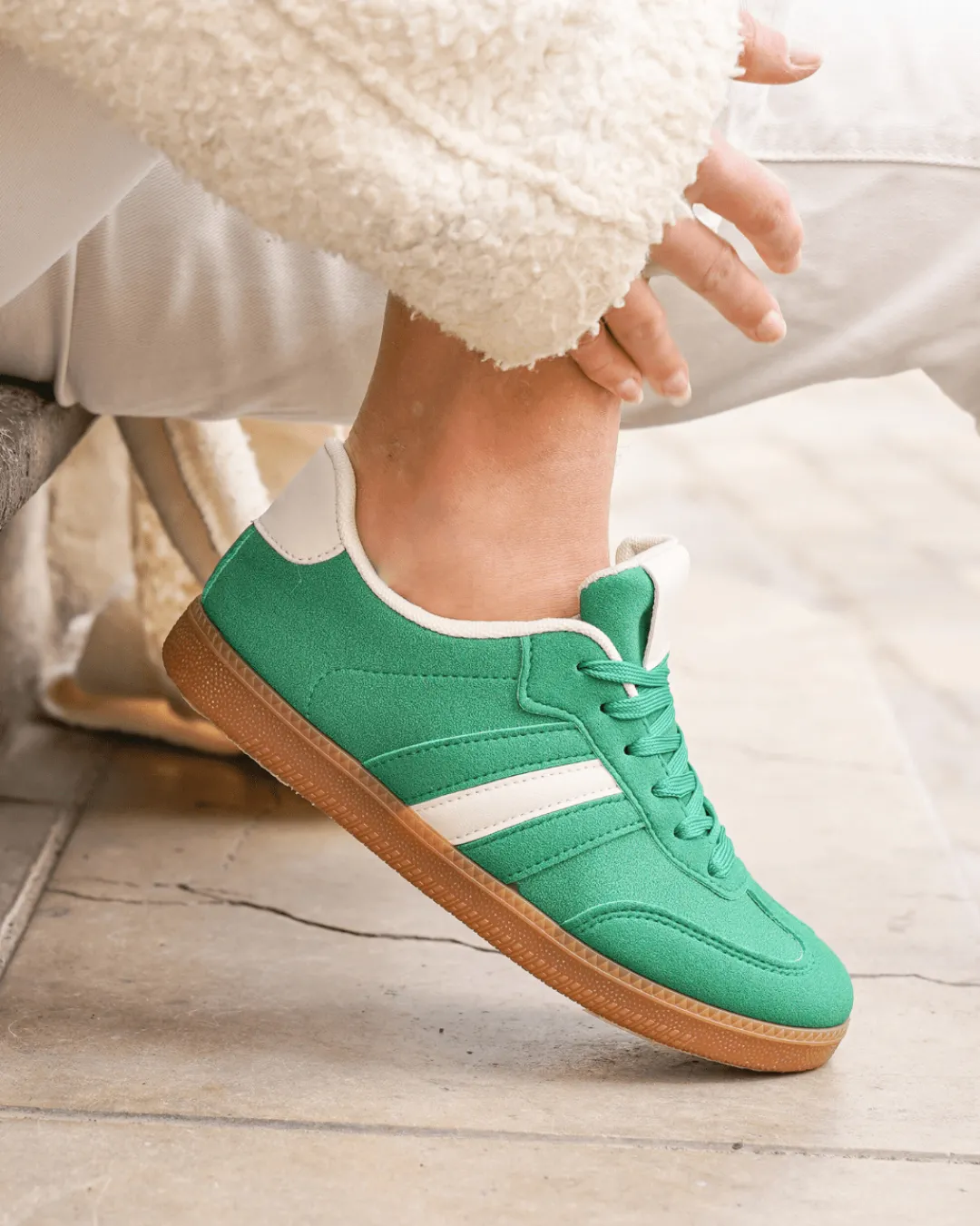 Sale Casual Mode Basket femme e à lacets - Joséphine Vert