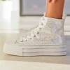 Clearance Casual Mode Basket montante femme ée à lacets - Norah Argent