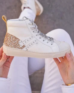 Online Casual Mode Basket montante femme he à lacets - CL87 WHITE Blanc