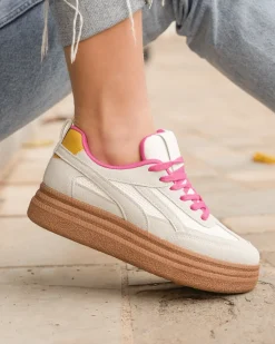 New Casual Mode Basket semelle marron femme e à lacets - Claire Gris