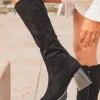 Fashion Casual Mode Bottes femme es à talon - Elinor Noir