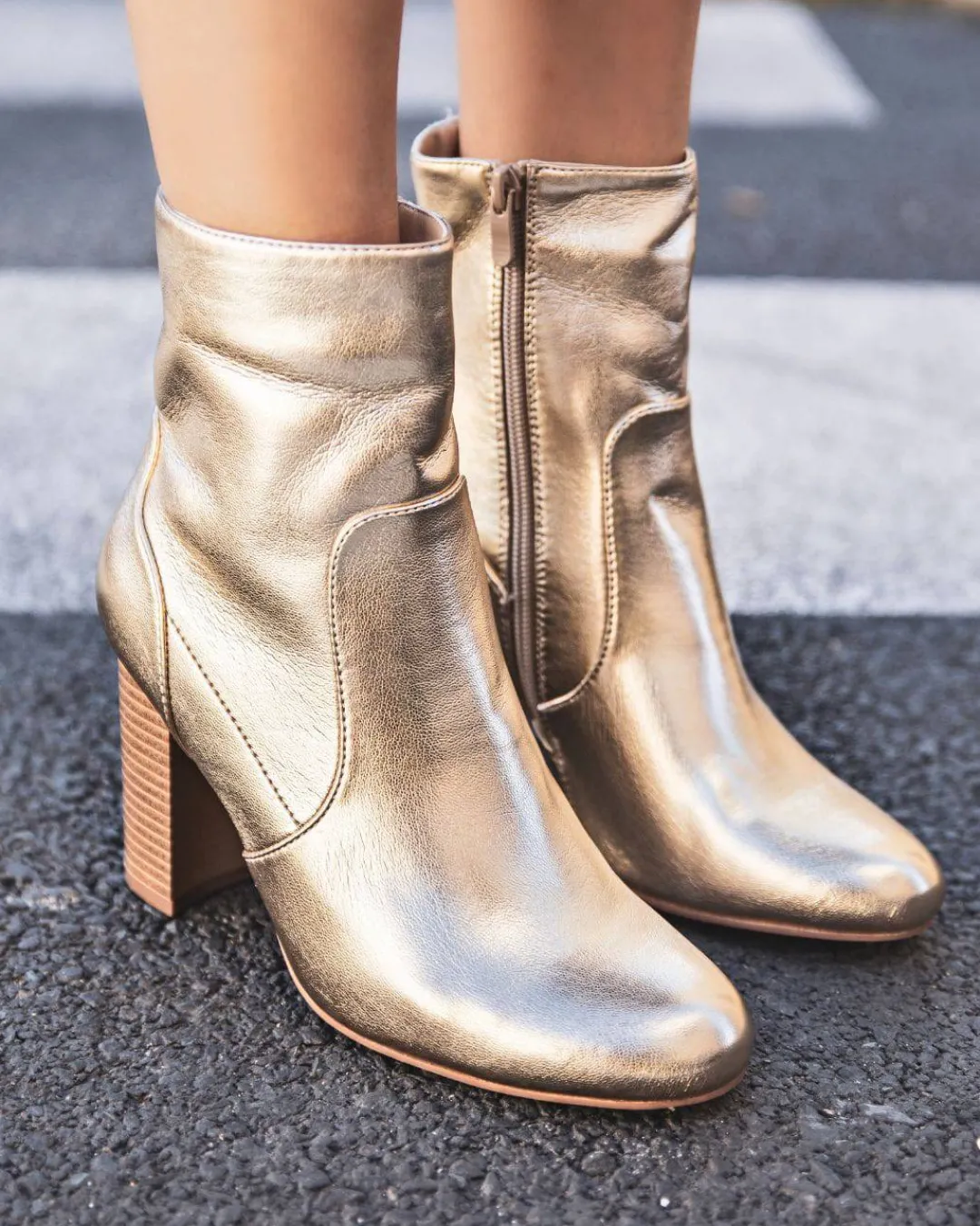 Outlet Casual Mode Bottines femme dées à talon - Haylee Or