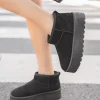 Sale Casual Mode Bottines femme es fourrées à semelle épaisse - Émilie Noir