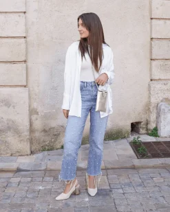 New Casual Mode Escarpins femme dés à talon carré - Marguerite Or