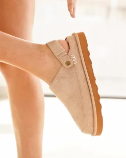 Discount Casual Mode Mules femme compensées - Kamila Beige