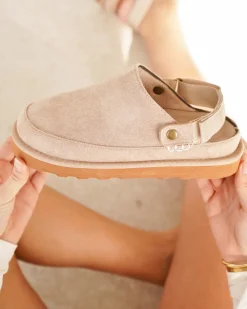 Discount Casual Mode Mules femme compensées - Kamila Beige