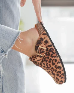 Hot Casual Mode Mules femme léopard avec boucle - Judy Leopard