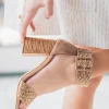 Online Casual Mode Sandale femme à talon carré - Léonie Taupe