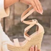 Best Casual Mode Sandale femme compensée - Jennifer Beige