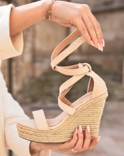 Best Casual Mode Sandale femme compensée - Jennifer Beige
