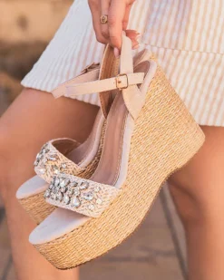 Discount Casual Mode Sandale femme compensée - Lara Beige