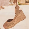 New Casual Mode Sandale femme compensée - Eliette Camel