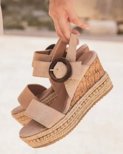 New Casual Mode Sandale femme compensée confort - Stacy Beige