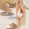 Online Casual Mode Sandale femme compensée daim - Elise Beige