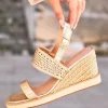 Discount Casual Mode Sandale femme compensée dé - Maud Or