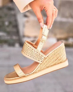 Discount Casual Mode Sandale femme compensée dé - Maud Or