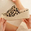 Outlet Casual Mode Sandale femme compensée léopard - Pascale Leopard