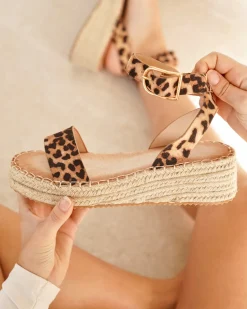 Hot Casual Mode Sandale femme compensée léopard - Fabiola Leopard