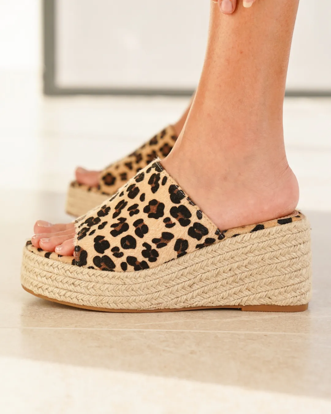 Outlet Casual Mode Sandale femme compensée léopard - Pascale Leopard