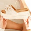 Discount Casual Mode Sandale femme compensée mule - Ilana Beige