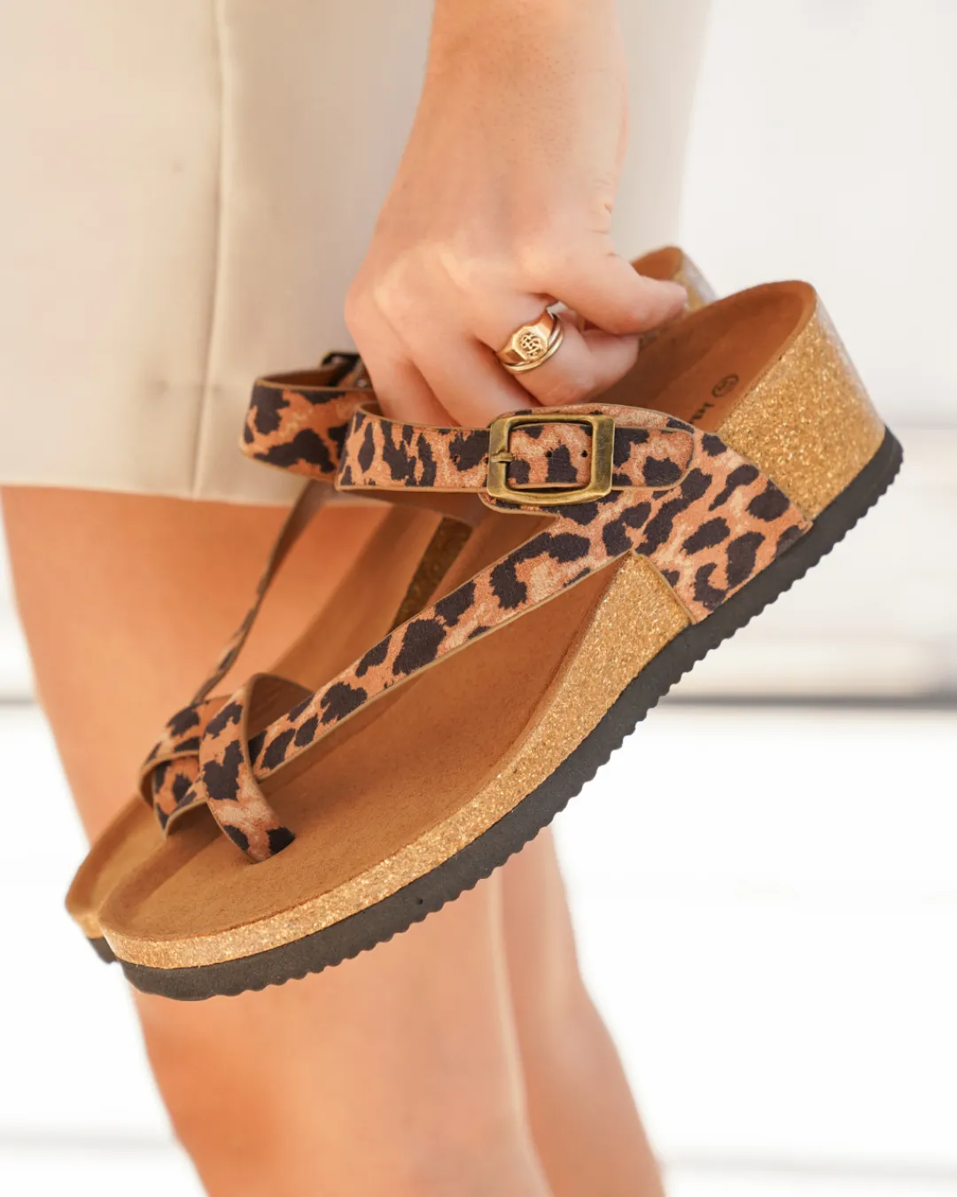 Hot Casual Mode Sandale femme compensée mule léopard - Basma Leopard