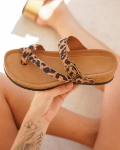 Hot Casual Mode Sandale femme compensée mule léopard - Basma Leopard